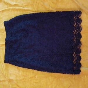 Uniqlo black lace pencil skirt, M